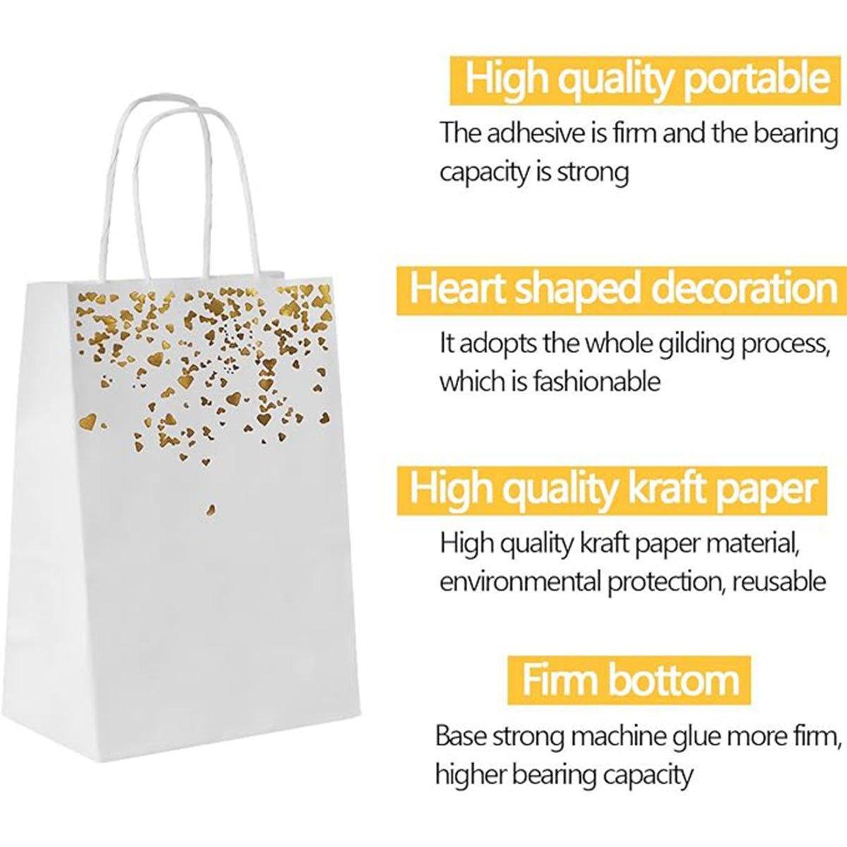 30PCS Kraft Paper Gift Bags Small Love Candy Bags Gold Foil Wedding Party Favors - Black-Gold Foil