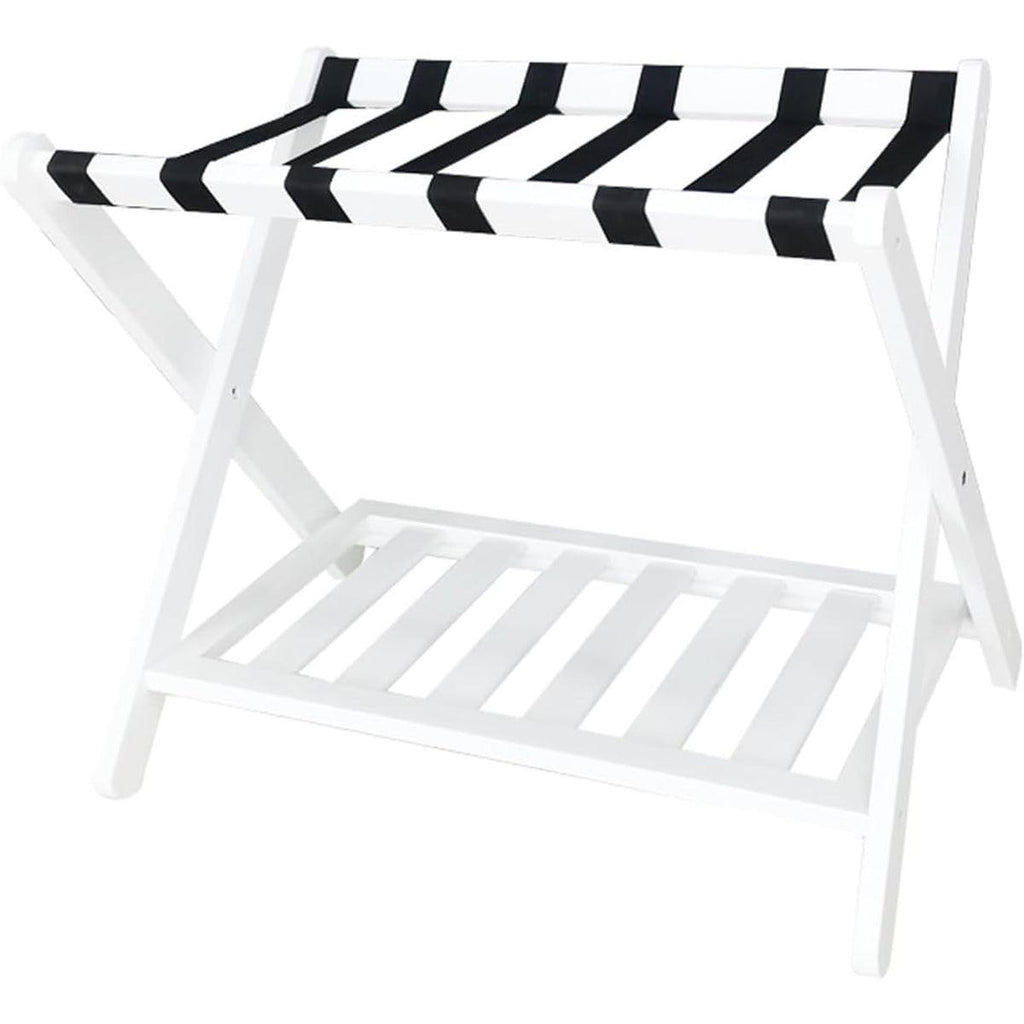 Foldable Luggage Rack Stand Portable Black Storage Shelf for Bedroom Travel