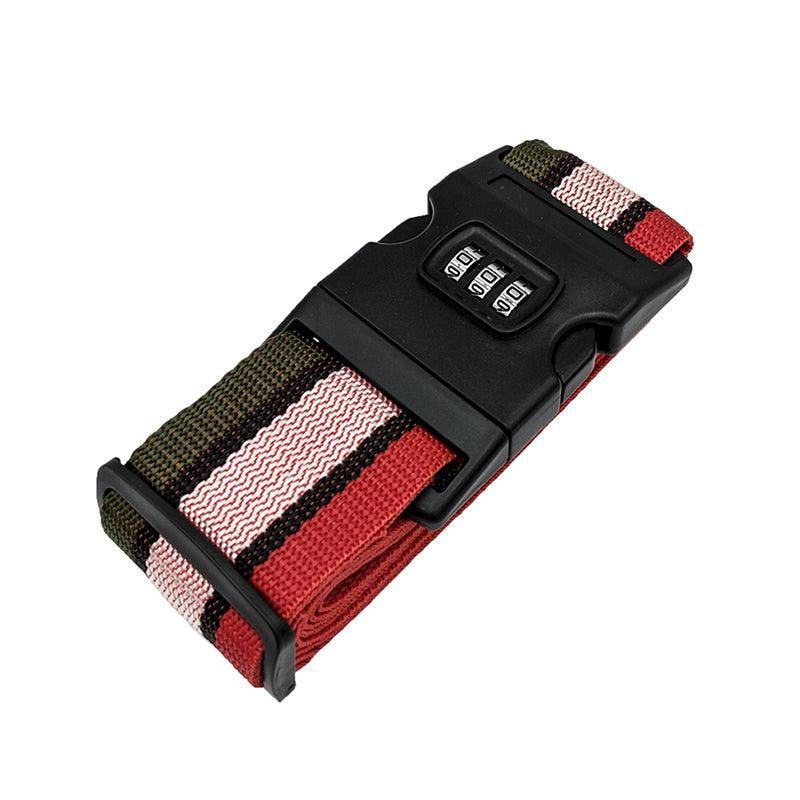 Luggage Strap Code Password Travel Suitcase Secure Lock Safe Nylon Packing Belt - Grey+Orange