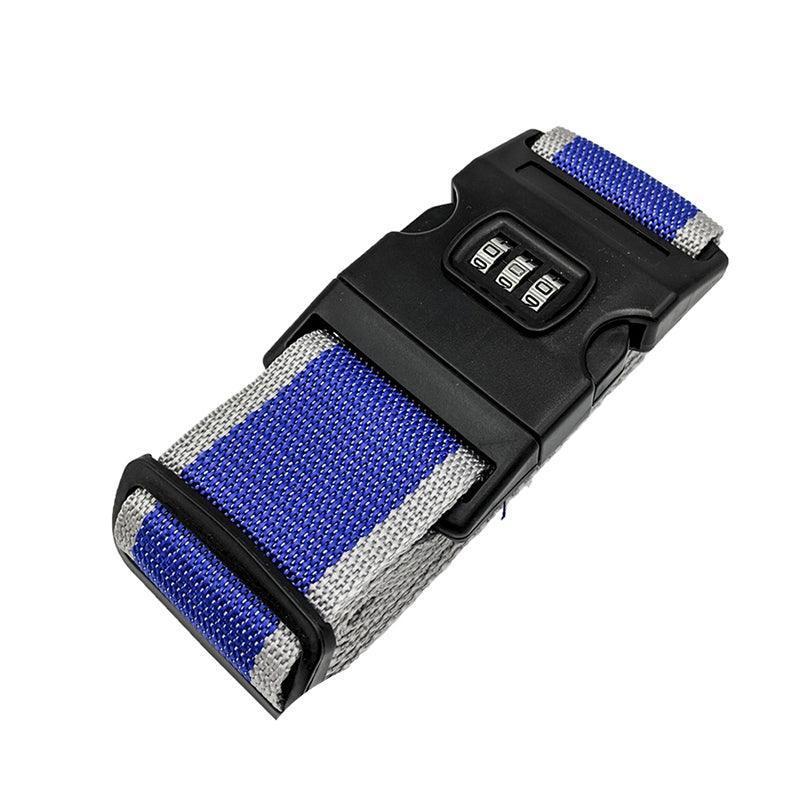 Luggage Strap Code Password Travel Suitcase Secure Lock Safe Nylon Packing Belt - Grey+Orange