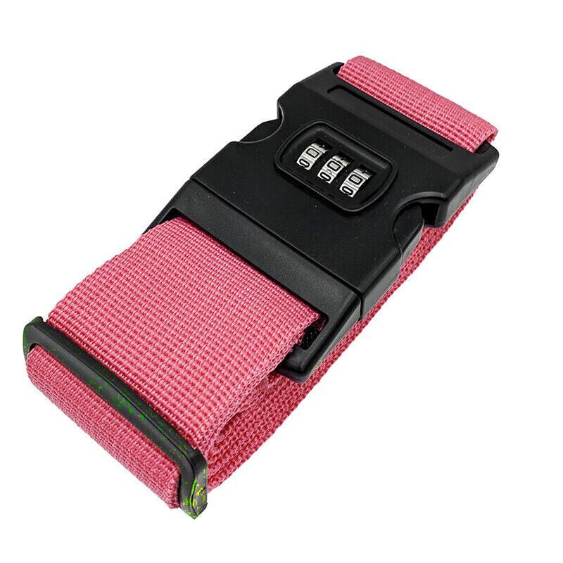 Luggage Strap Code Password Travel Suitcase Secure Lock Safe Nylon Packing Belt - Grey+Orange