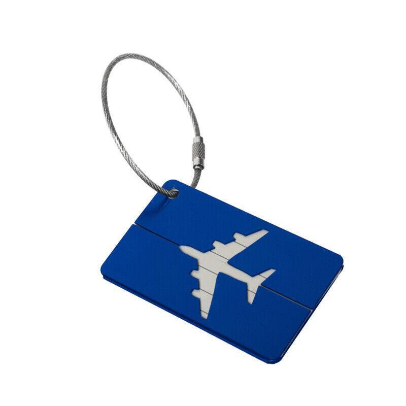 Luggage Tag Aluminum Travel Baggage Suitcase Identity Address Name Label Cards - Black
