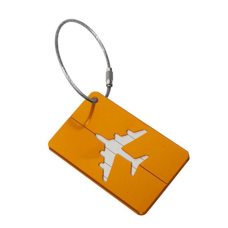 Luggage Tag Aluminum Travel Baggage Suitcase Identity Address Name Label Cards - Black