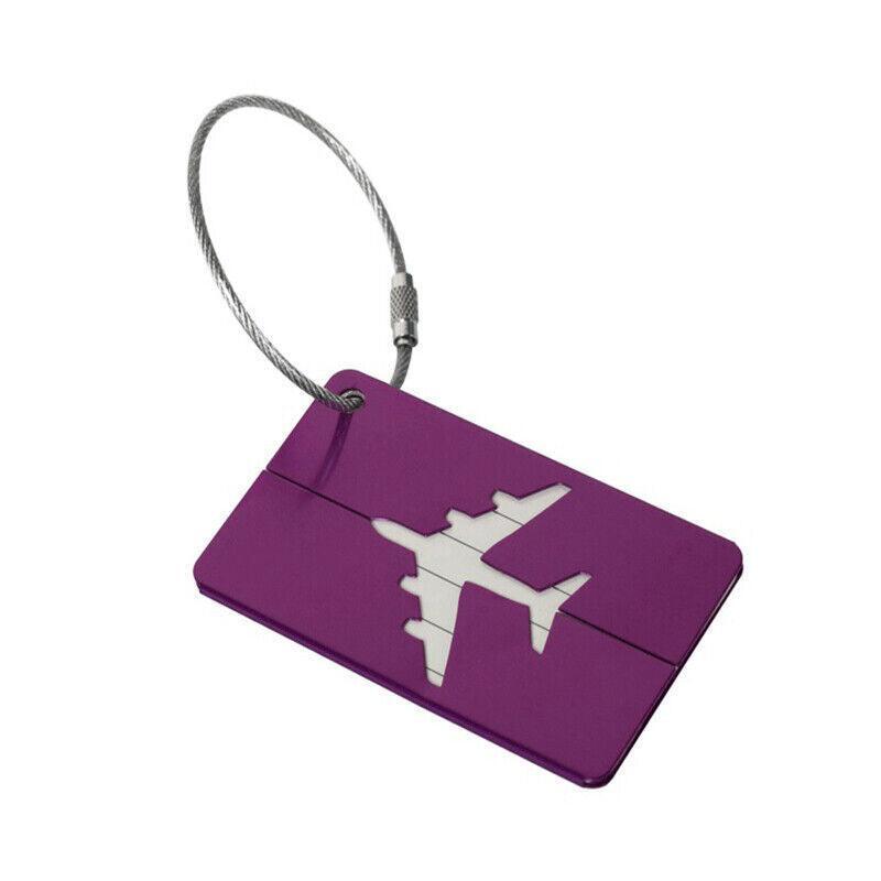 Luggage Tag Aluminum Travel Baggage Suitcase Identity Address Name Label Cards - Blue