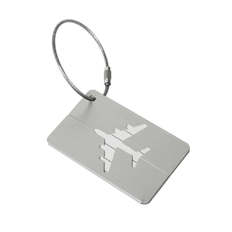 Luggage Tag Aluminum Travel Baggage Suitcase Identity Address Name Label Cards - Purple