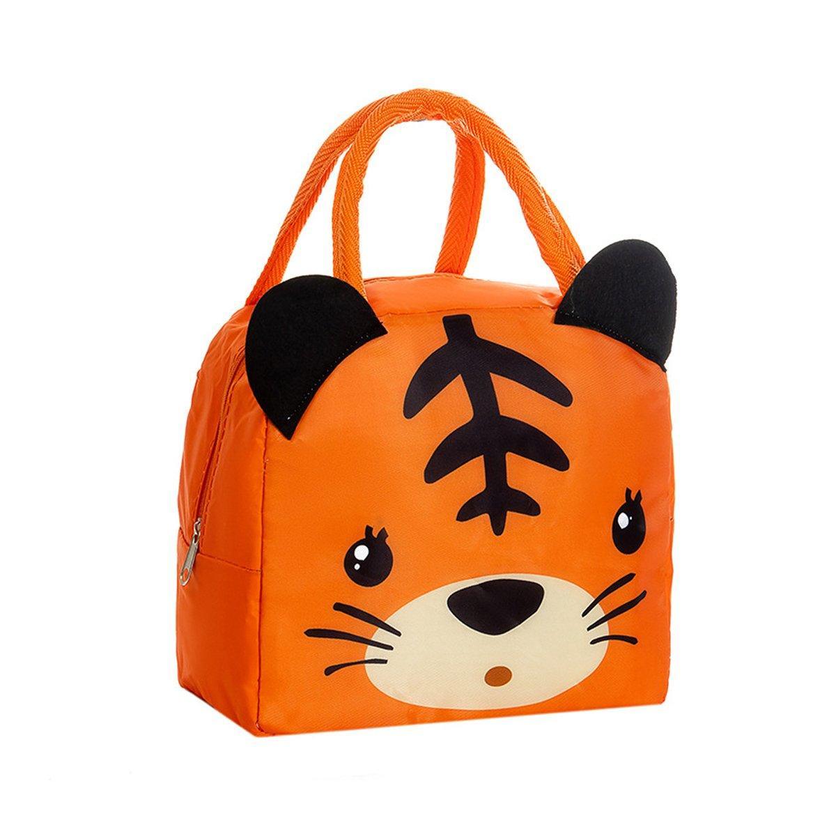 3D Bento Lunch Bag Cartoon Handbag Insulated Food Box Bag for Students LunchTote - Yellow Dinosaur