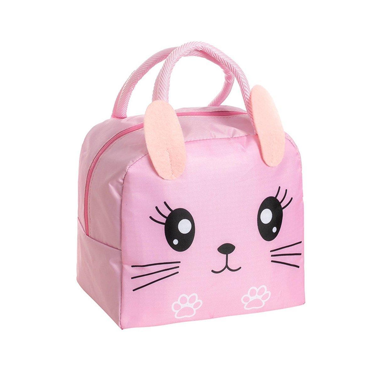 3D Bento Lunch Bag Cartoon Handbag Insulated Food Box Bag for Students LunchTote - Yellow Dinosaur