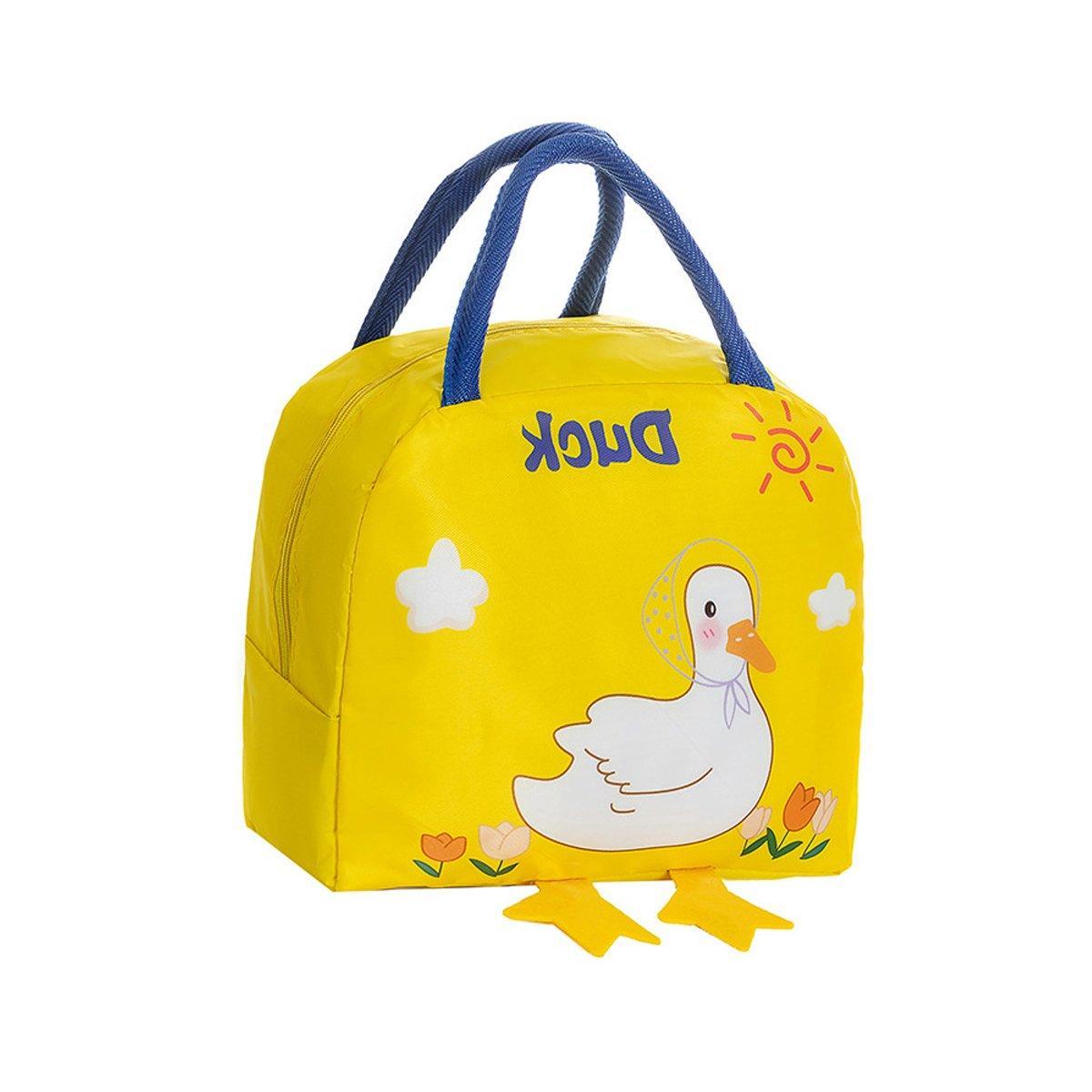 3D Bento Lunch Bag Cartoon Handbag Insulated Food Box Bag for Students LunchTote - Orange Tiger