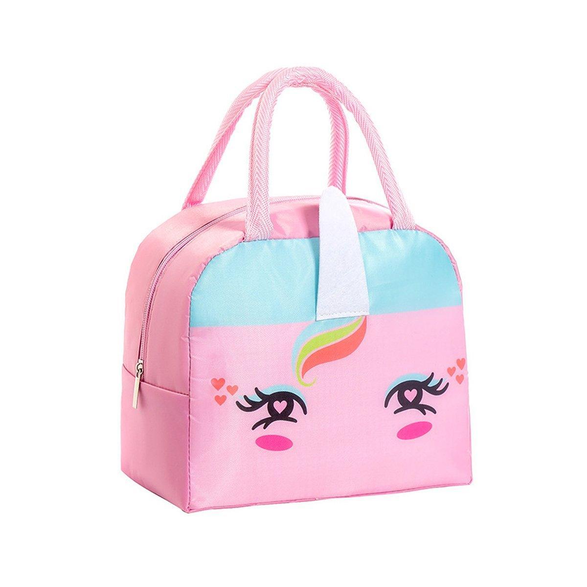 3D Bento Lunch Bag Cartoon Handbag Insulated Food Box Bag for Students LunchTote - Coffee Bear
