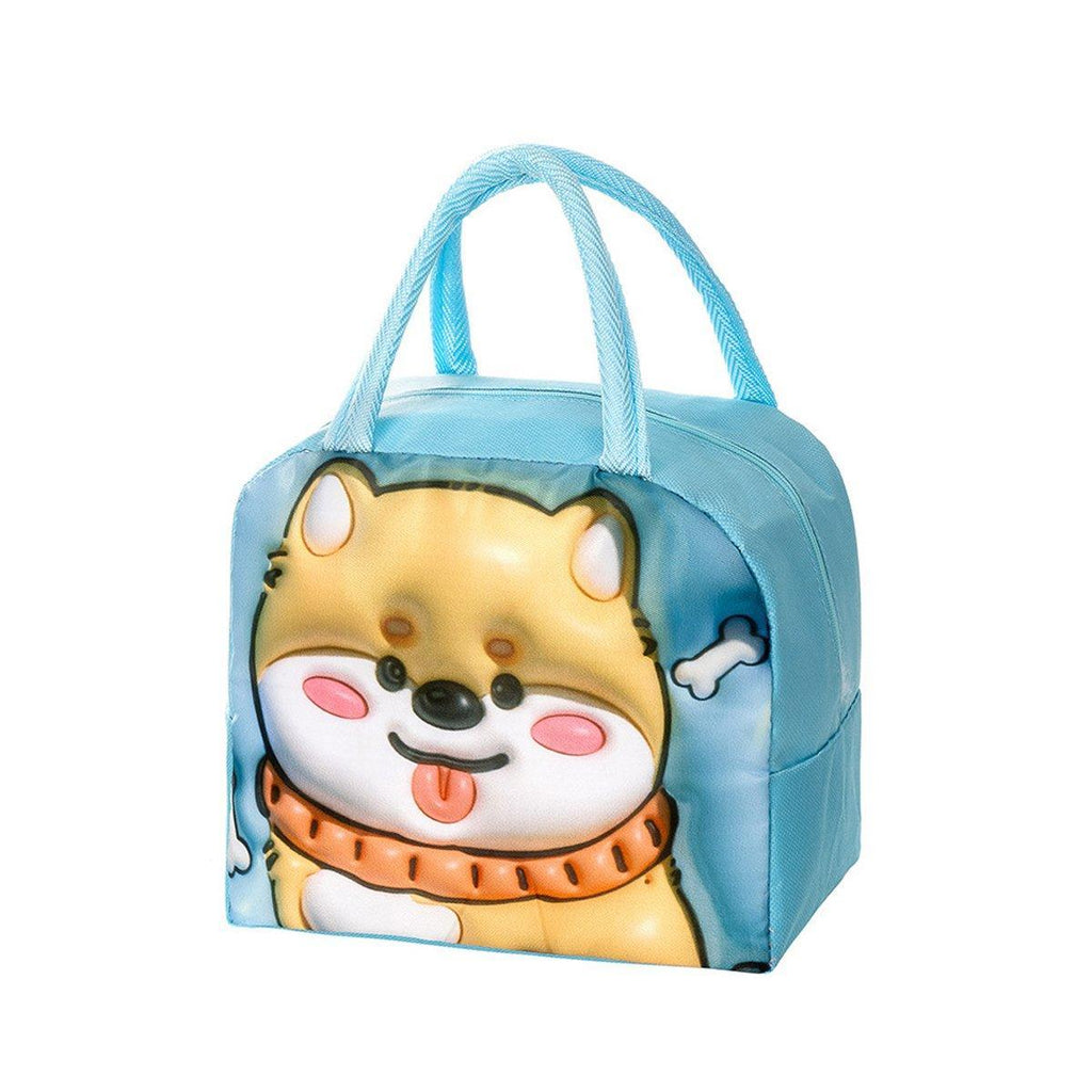 Cute 3D Cartoon Insulated Lunch Bag Oxford Fabric Bento Tote for School Use - Rose Mermaid
