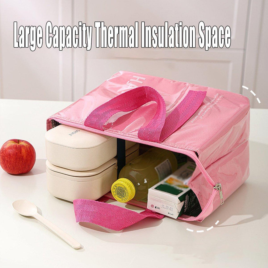 Large Capacity Lunch Bag Outdoor Picnic Aluminum Foil Portable Thermal Bag - Green