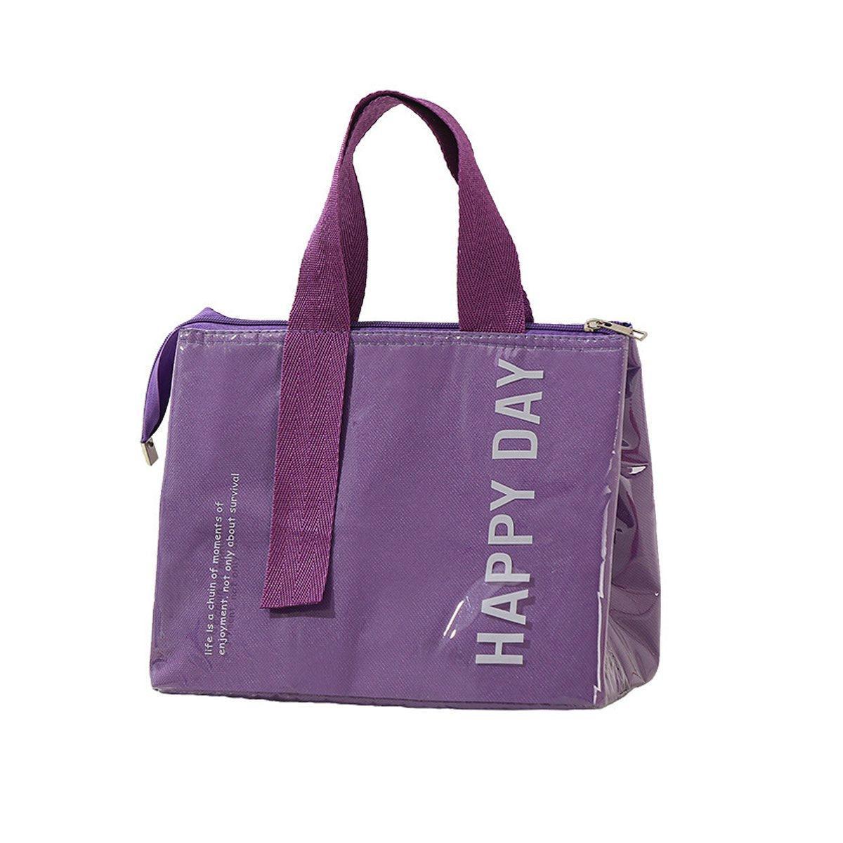 Large Capacity Lunch Bag Outdoor Picnic Aluminum Foil Portable Thermal Bag - Pink