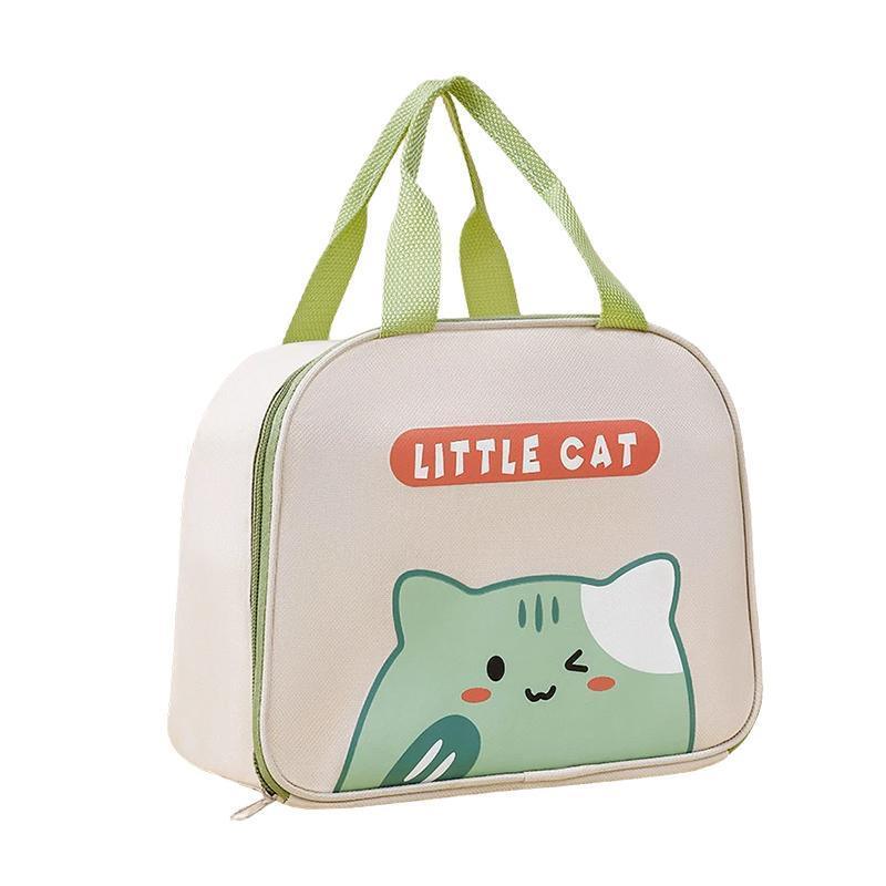 Cute Cartoon Lunch Bag Reusable Insulated School Lunch Box Cooler Tote Boy Girl - Pink