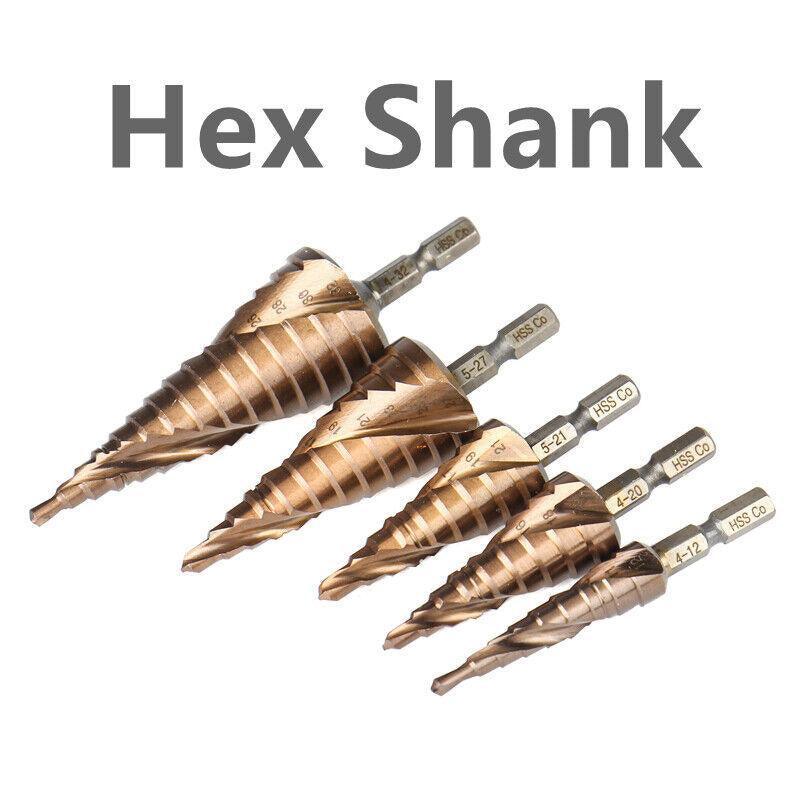 Hss M35 Cobalt Steel Step Cone Drill Bit Hole Saw Cutter 4-12/20/32Mm 5-21/27Mm - M35 Co 4-32mm