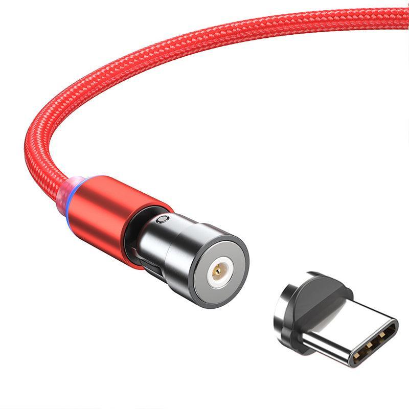 1m 2m Braided Charging Cable with Detachable Connectors for Type C Micro Lightning - Magnet Cable plug storage