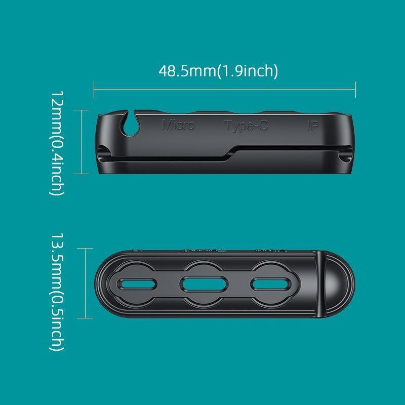 1m 2m Braided Charging Cable with Detachable Connectors for Type C Micro Lightning - Magnet Cable plug storage