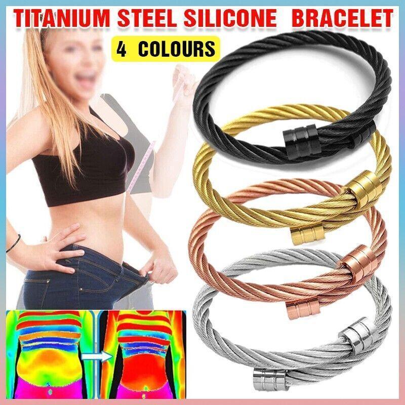 Lymph Drainage Magnetic Bracelets  Crainoc Titaniumion Osimium Bangle NEW - Gold
