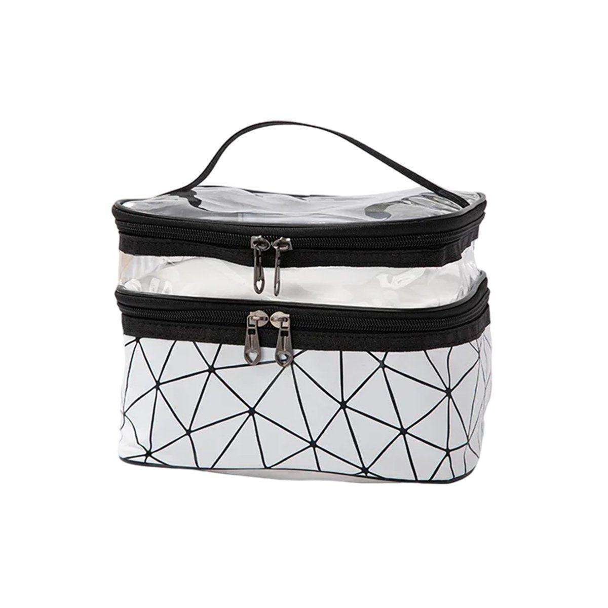Portable Double-Layer Large Capacity Waterproof Cosmetic Bag Travel Toiletry Bag - Green