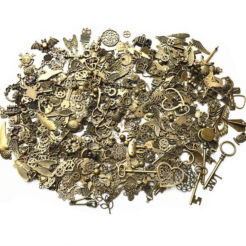 Mixed Tibetan Charms Pendants 50g Silver Bronze for Jewellery DIY Craft Making - Silver
