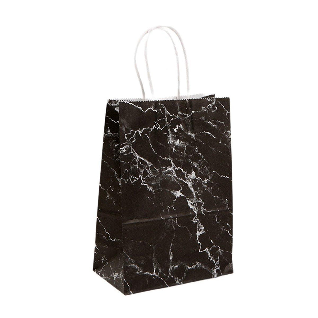 25PCS Marble Series Shopping Paper Bag Luxury Handbag Party Favor Gift Bags Set - Black Gold-S