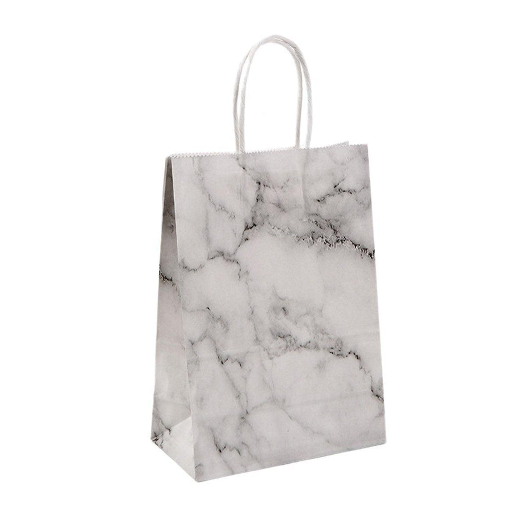 25PCS Marble Series Shopping Paper Bag Luxury Handbag Party Favor Gift Bags Set - Black Gold-M