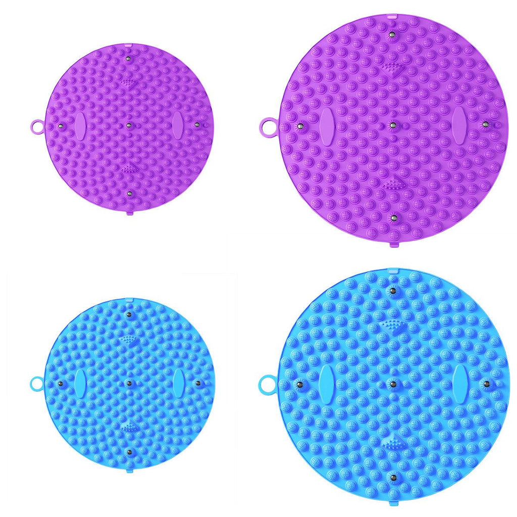 37/55cm Soft Silicone Circular Foot Mat with Textured Surface - Purple-37cm