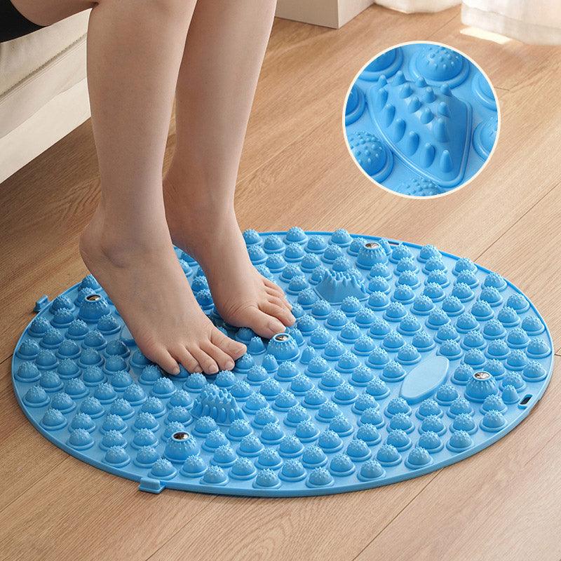37/55cm Soft Silicone Circular Foot Mat with Textured Surface - Purple-37cm