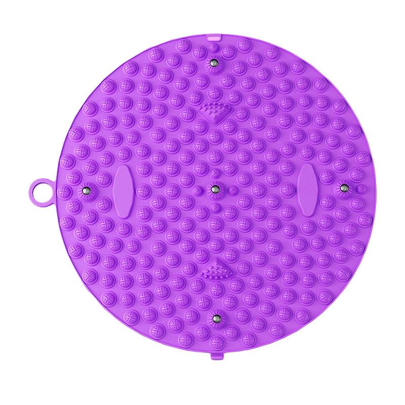 37/55cm Soft Silicone Circular Foot Mat with Textured Surface - Blue-55cm