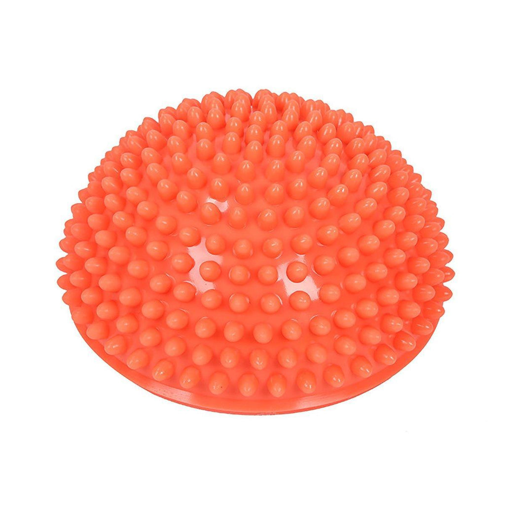 Spiky Massage Ball PVC Half Round Yoga Exercise Foot Hand Cushion - Red
