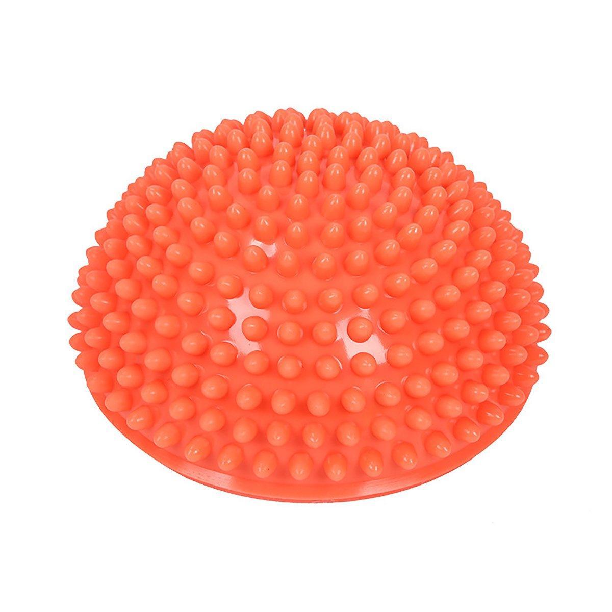 Spiky Massage Ball PVC Half Round Yoga Exercise Foot Hand Cushion - Red
