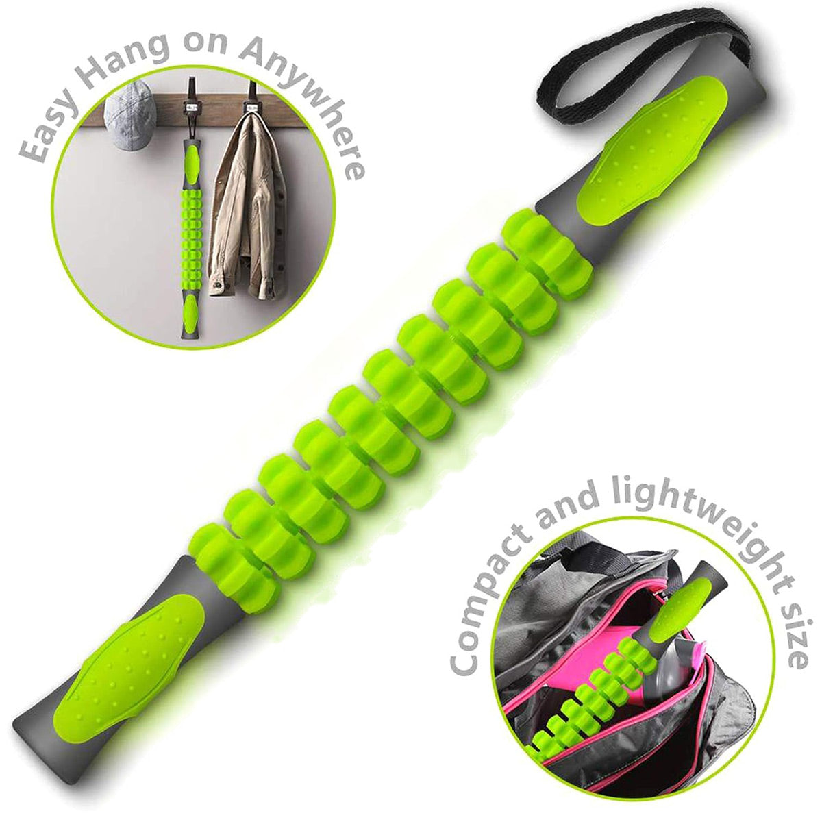 Muscle Roller Stick Full Body Fitness Massage Tool for Home and Gym Use - Orange