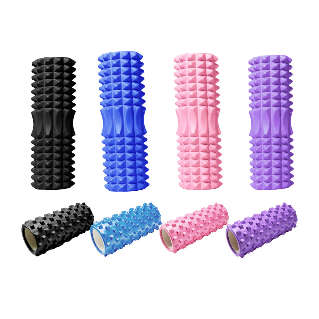 High Density EVA Foam Roller Yoga Massage Stick for Fitness - Crescent Style Pink-33cm