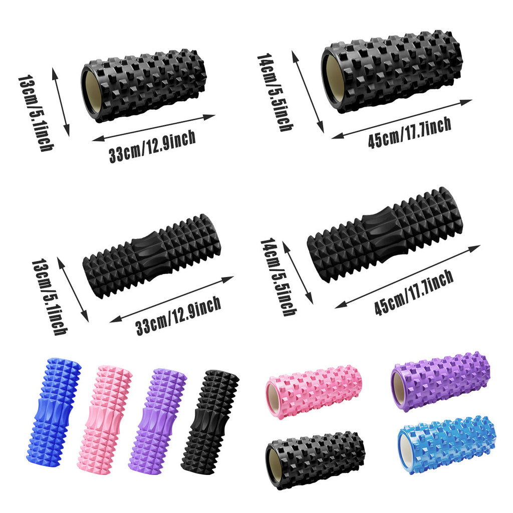 High Density EVA Foam Roller Yoga Massage Stick for Fitness - Crescent Style Blue-45cm