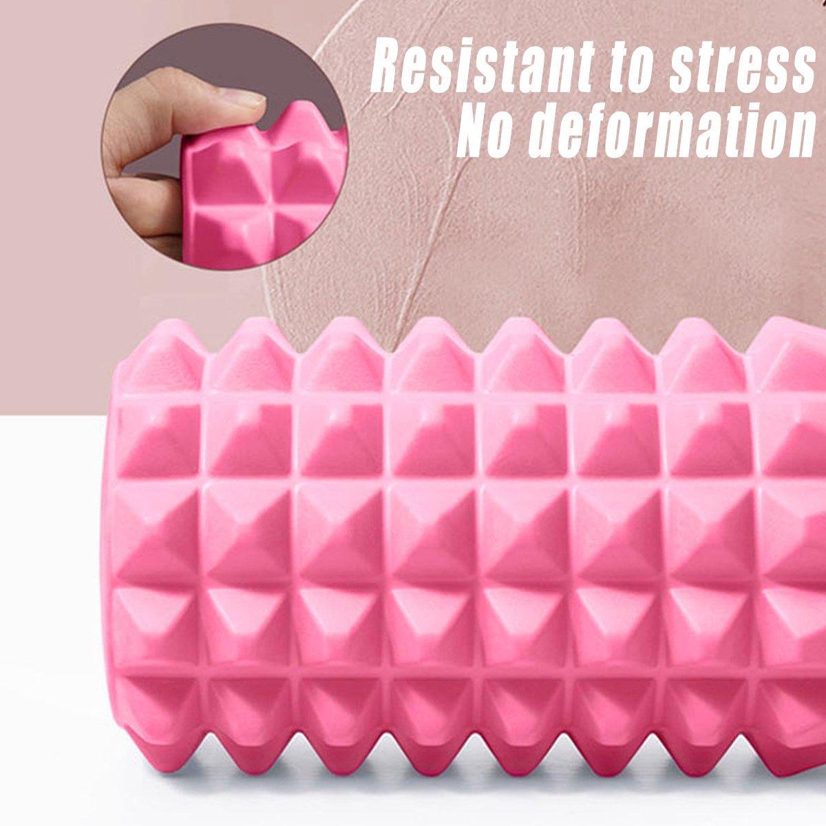 High Density EVA Foam Roller Yoga Massage Stick for Fitness - Crescent Style Pink-45cm