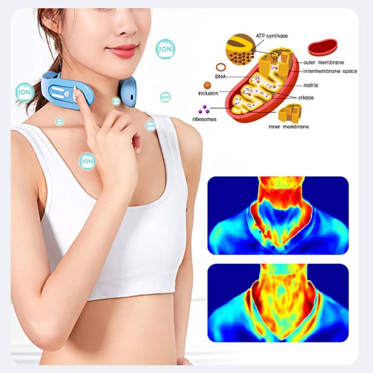 Portable Neck and Shoulder Massager with Heat and Pulse Function - Ordinary Gray