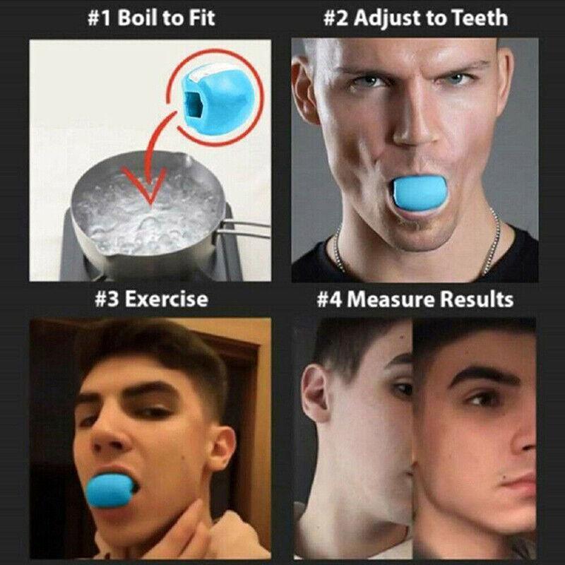 Anti-Age Toning Neck Facial Toner Jaw Exerciser Fitness Face Muscle Jawzrsize - Blue