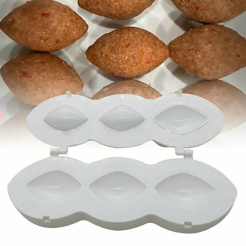 Meatball Maker Manual Meatloaf Mold Kibbeh Maker Press Minced Processor Tool - 9 Holes White