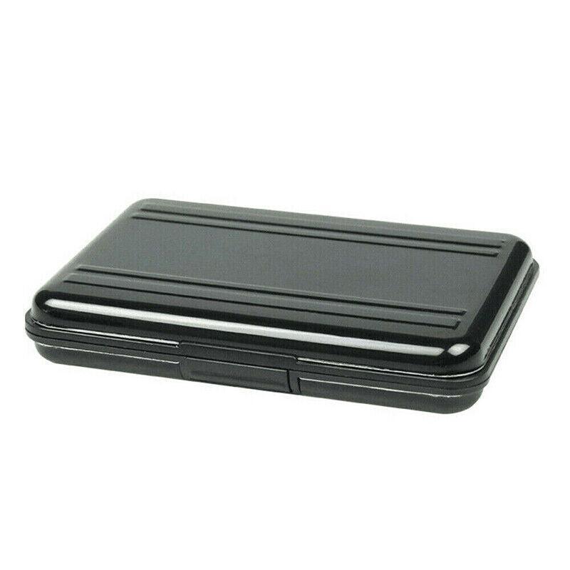 Waterproof Memory Card Case Holder for SD MicroSD SDHC TF Cards Black Silver - Silver