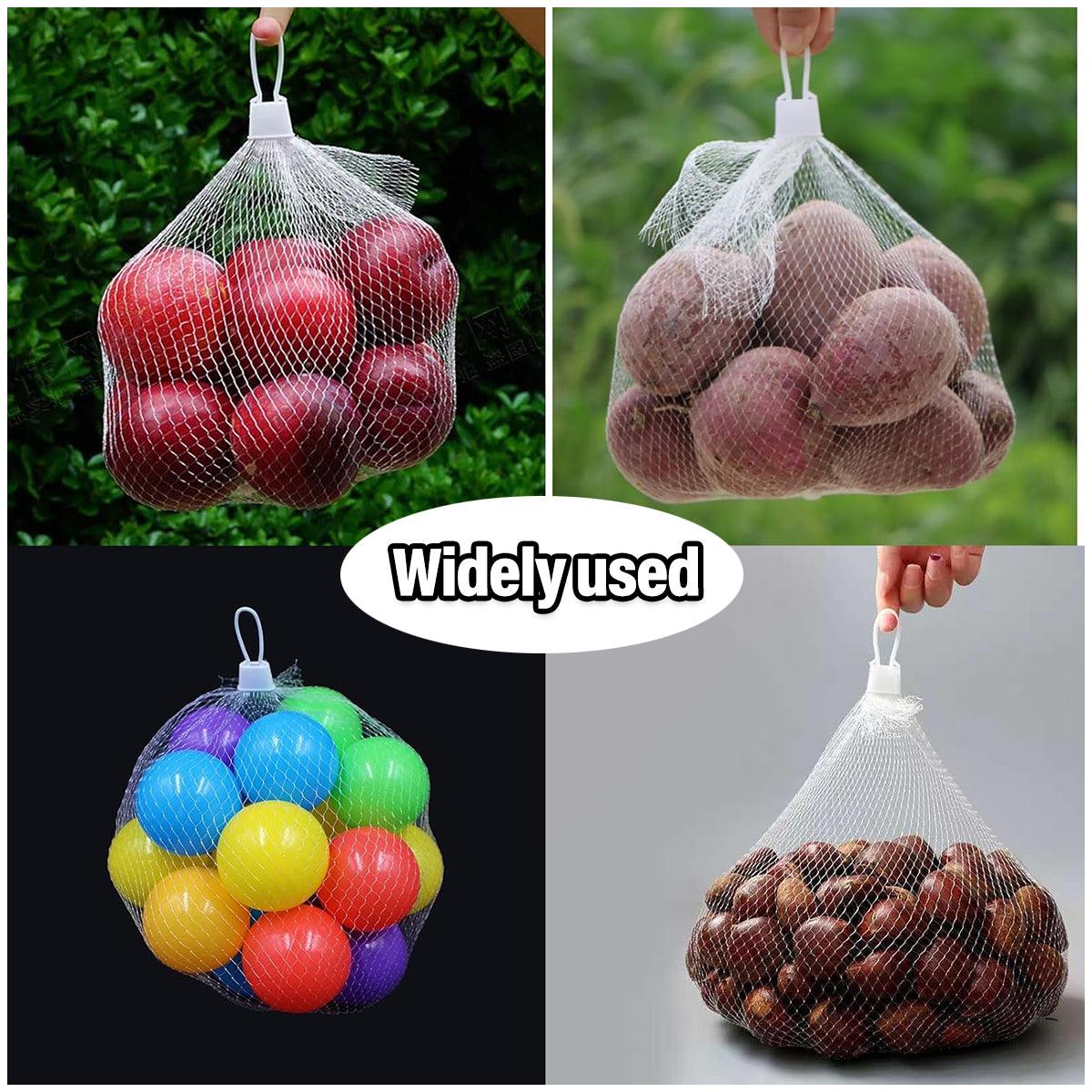 100pcs Nylon Mesh Bag Egg Storage Close Eye Plastic Mesh for Fruits Vegetables - 30cm