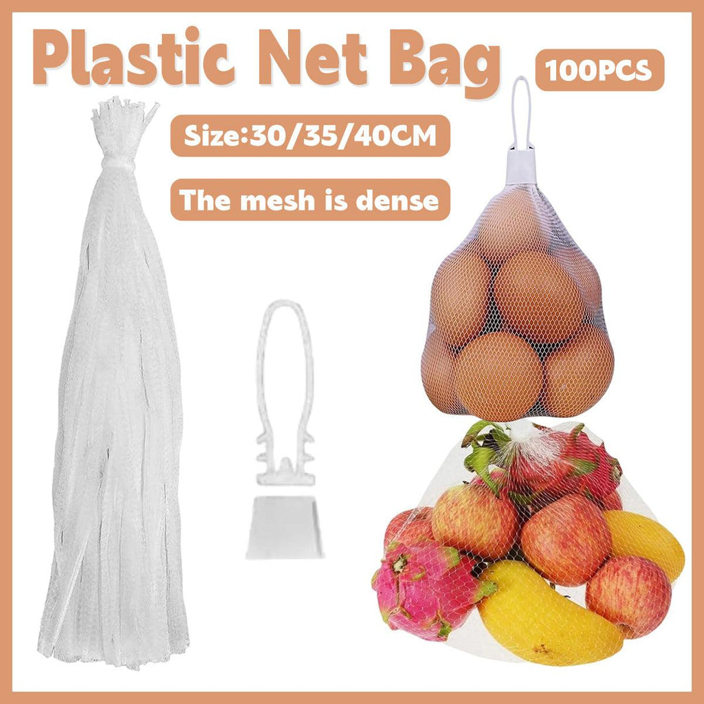 100pcs Nylon Mesh Bag Egg Storage Close Eye Plastic Mesh for Fruits Vegetables - 40cm
