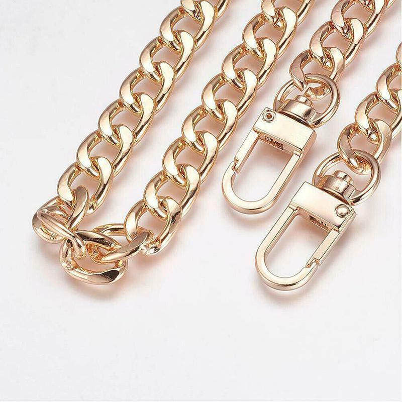 120cm Metal Handbag Shoulder Strap Bag Purse Chain Smooth Replacement Crossbody - Black