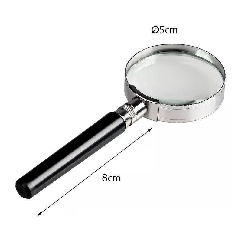 Magnifying Glass 10X Handheld Metal Frame 50mm Loupe