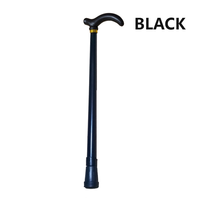 Metal Walking Stick Travel Retractable Cane Pole Compact Adjustable Lightweight - Black