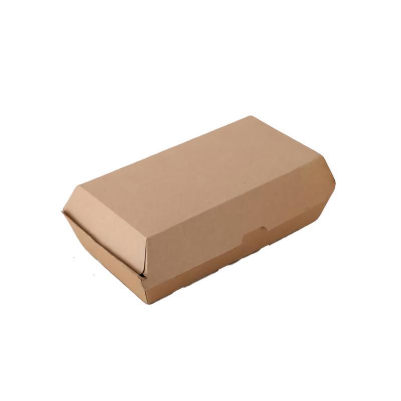 UP To 250PCS Cardboard Hot Dog Box - Brown Corrugated Kraft - Plain - CB2-250PCS