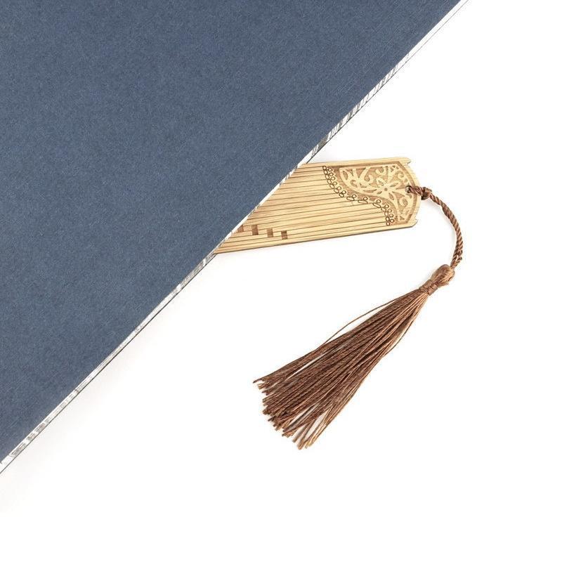 Chinese Style Bass Book Folder Book Clip Bamboo Bookmark Guitar Bookmark Lable - Ruan Pipa Bookmark - Bamboo