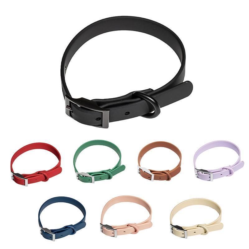 PVC Dog Collar Working Dog Kennels Waterproof Soft Adjustable for Pets M Size - Dark Blue