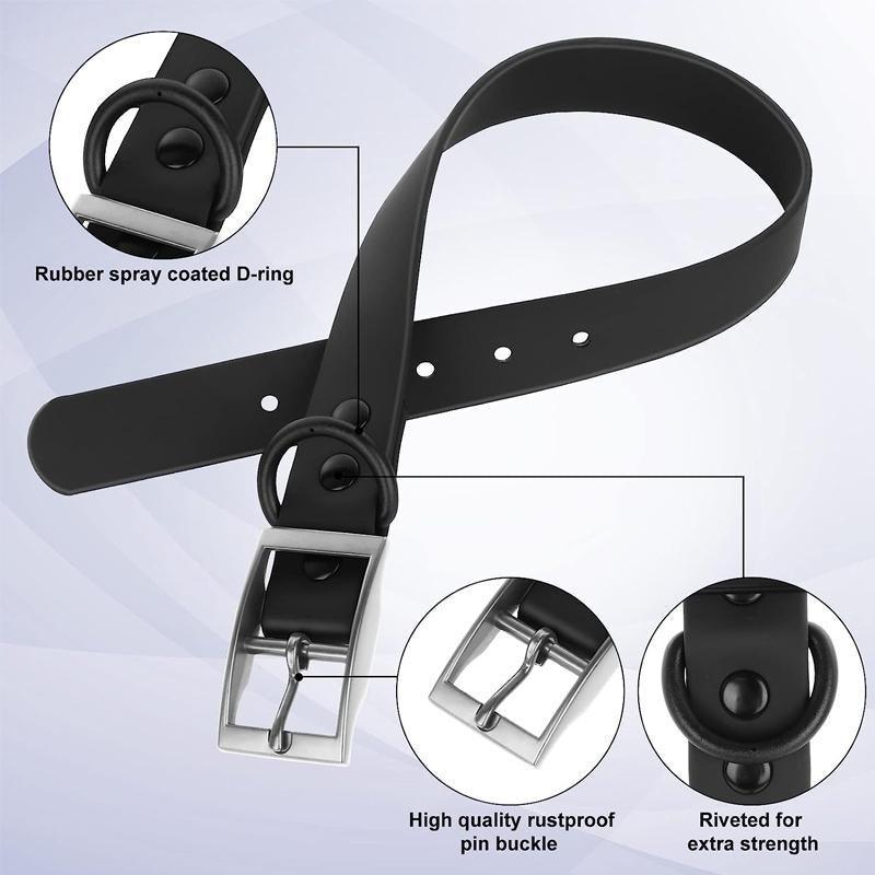 PVC Dog Collar Working Dog Kennels Waterproof Soft Adjustable for Pets L Size - Dark Blue