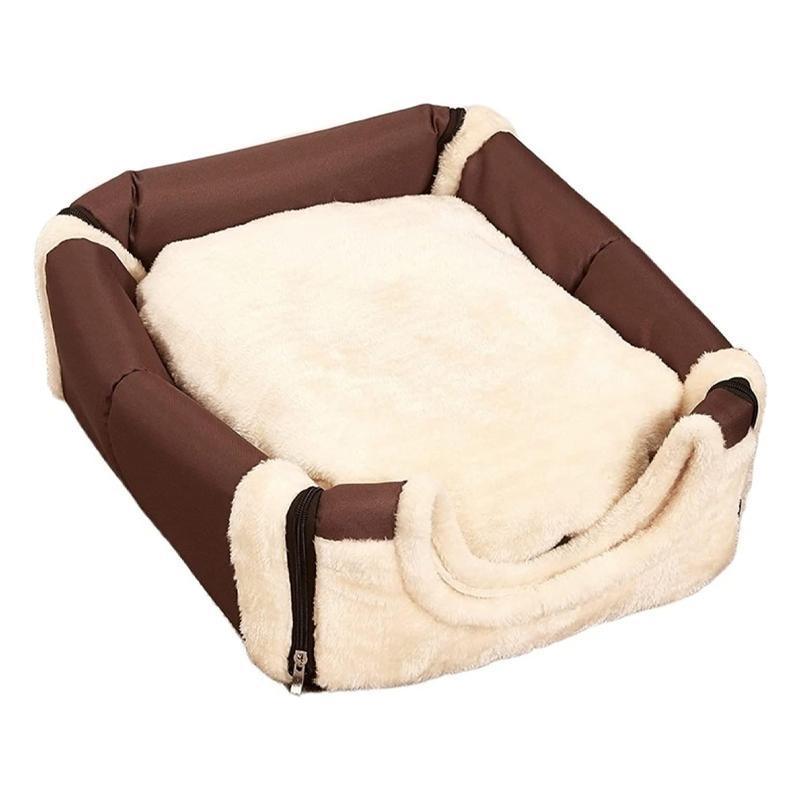 XL Size Pet House Kennel Soft Igloo Beds Cave Cat Puppy Bed Warm Cushion Fold - Brick