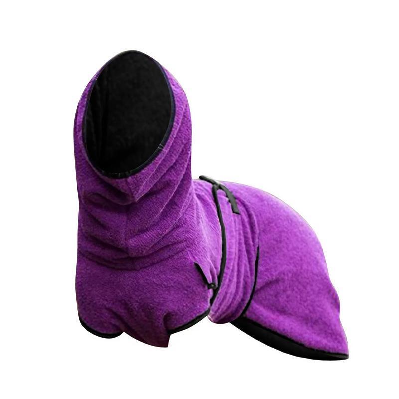 Dog Puppy HoodiesJacket Solid Coat Pet Winter Soft Warm Clothes S-5XL Purple - M