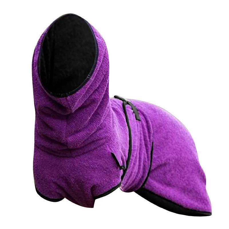 Dog Puppy HoodiesJacket Solid Coat Pet Winter Soft Warm Clothes S-5XL Purple - L